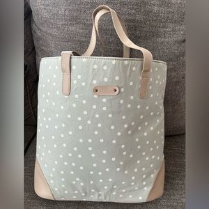 October Grey white polka dot tote bag - new with tags